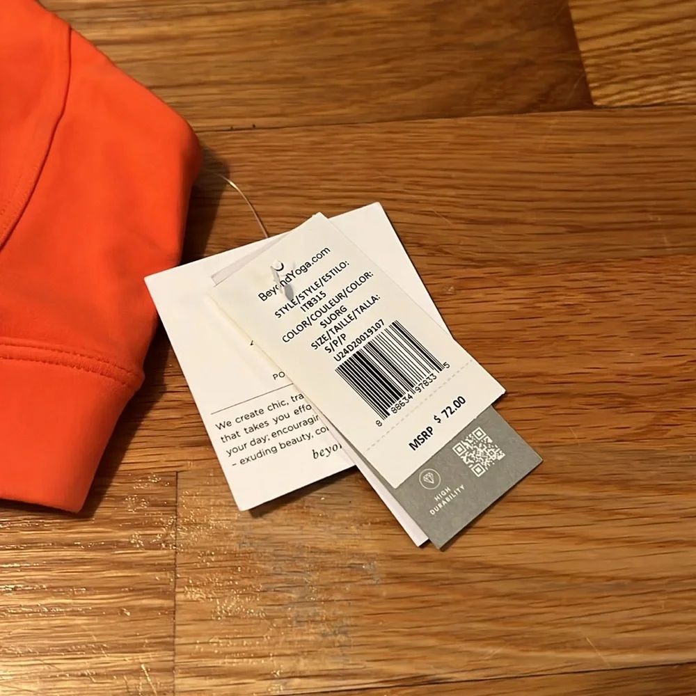 NWT Beyond Yoga POWERBEYOND Jump Bra in Sunset Orange women’s S - Picture 6 of 11